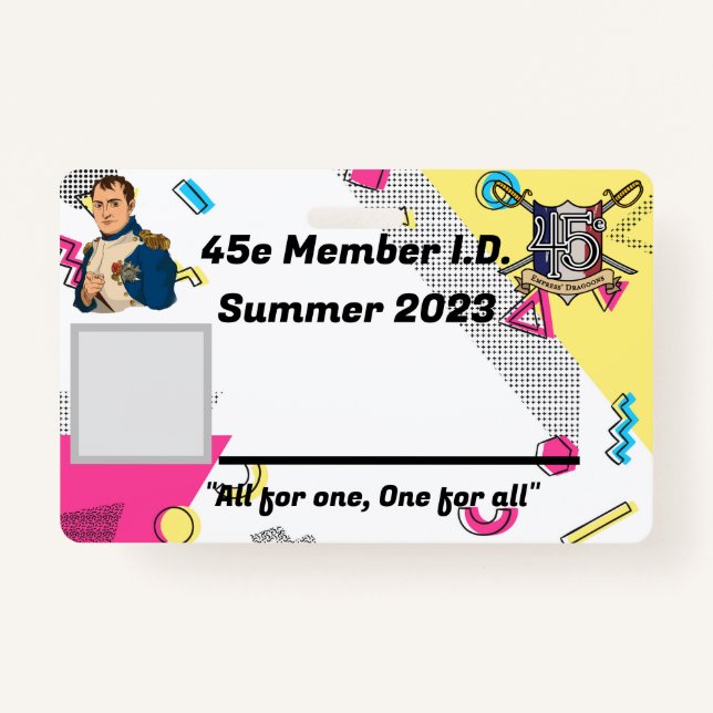 45e Tarjeta oficial no oficial de membresía VERANO (Anverso)
