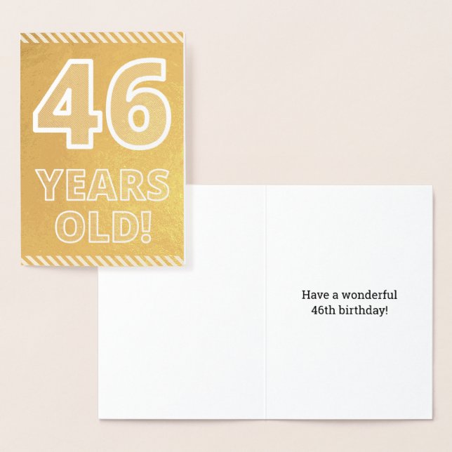 46º cumpleaños: Audaz "¡46 AÑOS!" Tarjeta de Relie (Demostración)