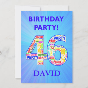 46.ª invitación a fiesta de cumpleaños Añadir un n
