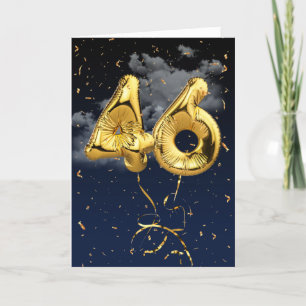 46.ª Tarjeta de Confetti y globo de oro de cumplea