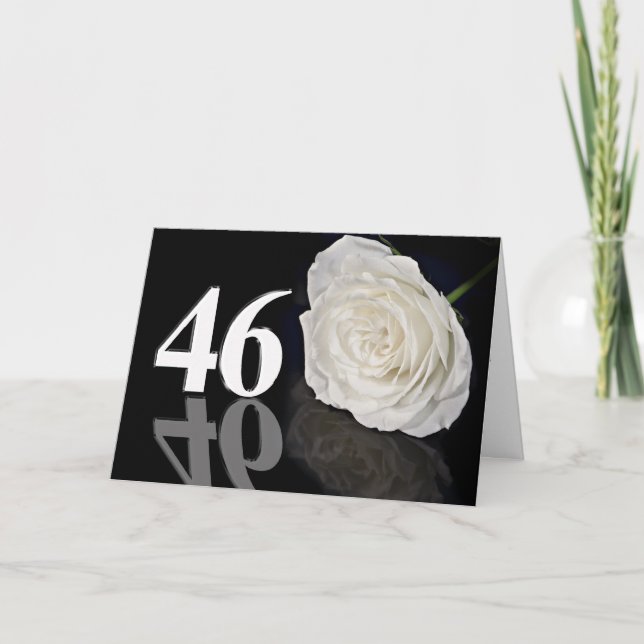 46.ª tarjeta de cumpleaños con una rosa blanca clá (Anverso)