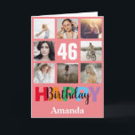 46.º Collage de fotos de cumpleaños con tarjeta ro<br><div class="desc">46.º Collage de fotos Feliz Cumpleaños Tarjeta Rosa Moderna con nombre personalizado. Para una mayor personalización,  haga clic en el botón "Personalizar" y utilice nuestra herramienta de diseño para modificar esta plantilla.</div>