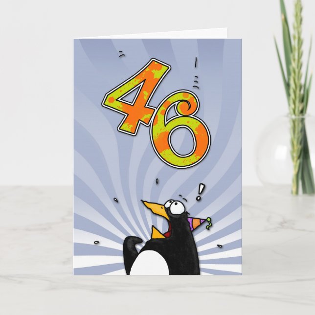 46.º cumpleaños - Tarjeta de sorpresa para pingüin (Anverso)