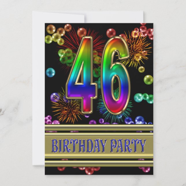 46.o Invitación de la fiesta de cumpleaños con las (Anverso)
