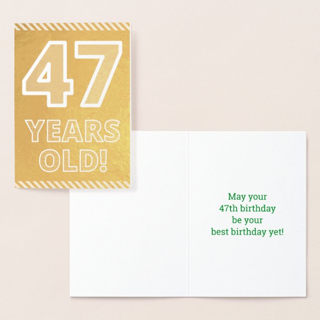 47º cumpleaños: Audaz "¡47 años!" Tarjeta de Relie (Demostración)