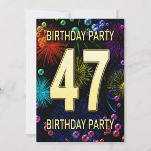 47.ª fiesta de cumpleaños Invitación a fuegos arti