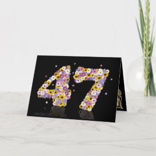 47.ª tarjeta de cumpleaños con letras floridas