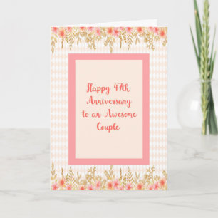 47.o Tarjeta del aniversario, melocotón con las