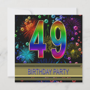 49° cumpleaños - Invitación con burbujas