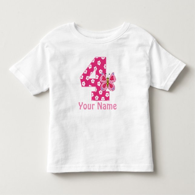 4.ª camiseta personalizada para Chicas de mariposa (Anverso)