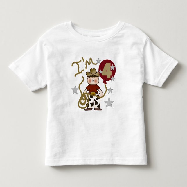 4.ª Cowboy Camisetas y regalos de cumpleaños (Anverso)