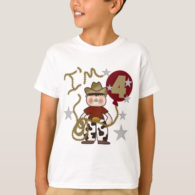 4.ª Cowboy Camisetas y regalos de cumpleaños (Anverso)