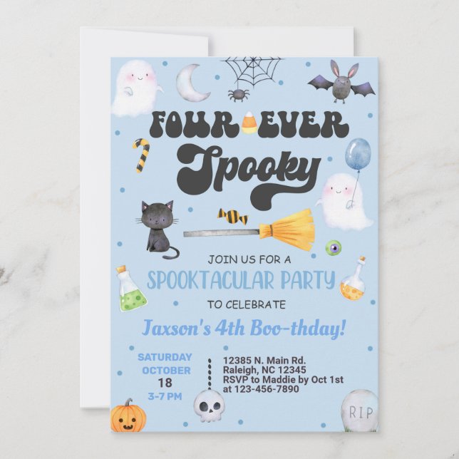 4.ª espeluznante invitación de cumpleaños de Hallo (Anverso)