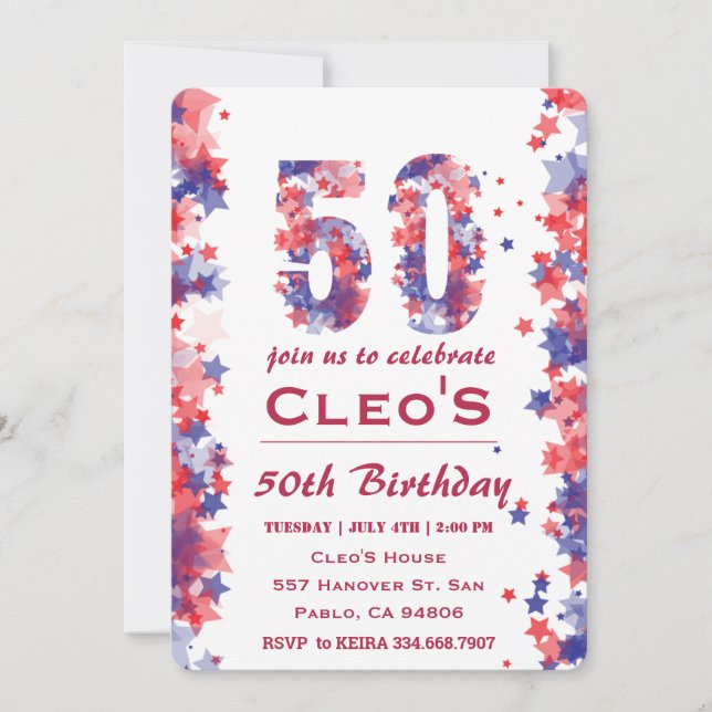 4.ª Invitación A La Fiesta De Cumpleaños Del 50 De (Anverso)