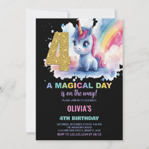 4.ª invitación de cumpleaños de Unicornio