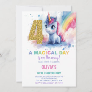 4.ª invitación de cumpleaños de Unicornio