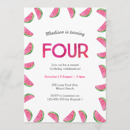 4.ª invitación de cumpleaños | rosa de la sandía t