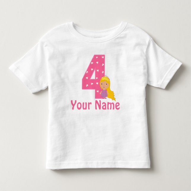 4.ª Princesa Chicas Camisa Personalizada (Anverso)