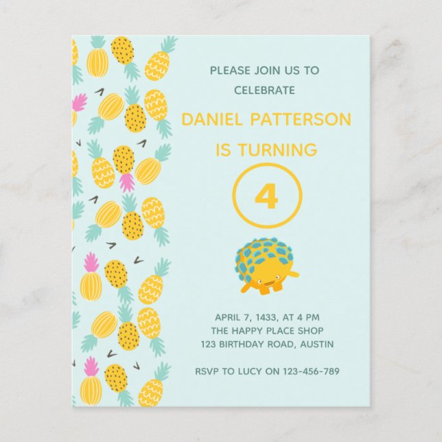 4.ª tarjeta de cumpleaños Boy (Anverso)