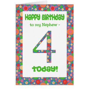 4.ª tarjeta de cumpleaños para sobrino, brillante 