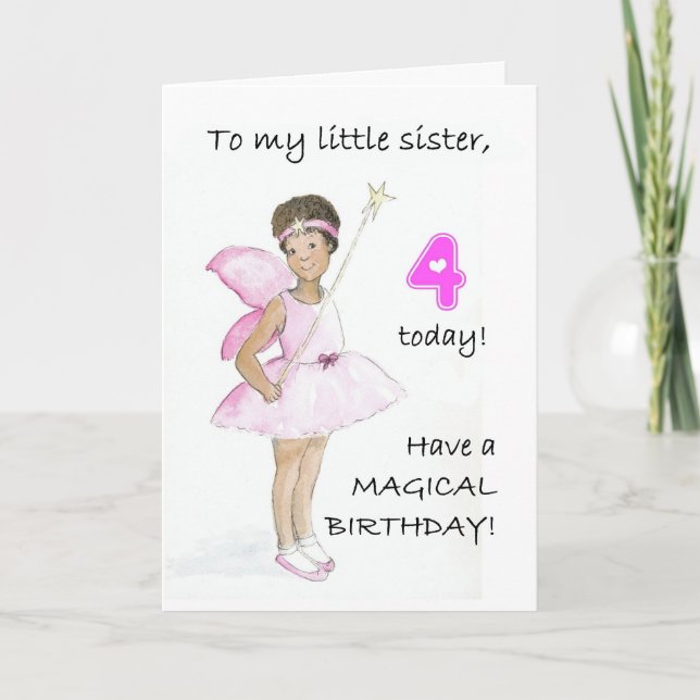 4.ª tarjeta de cumpleaños para una hermanita (Anverso)