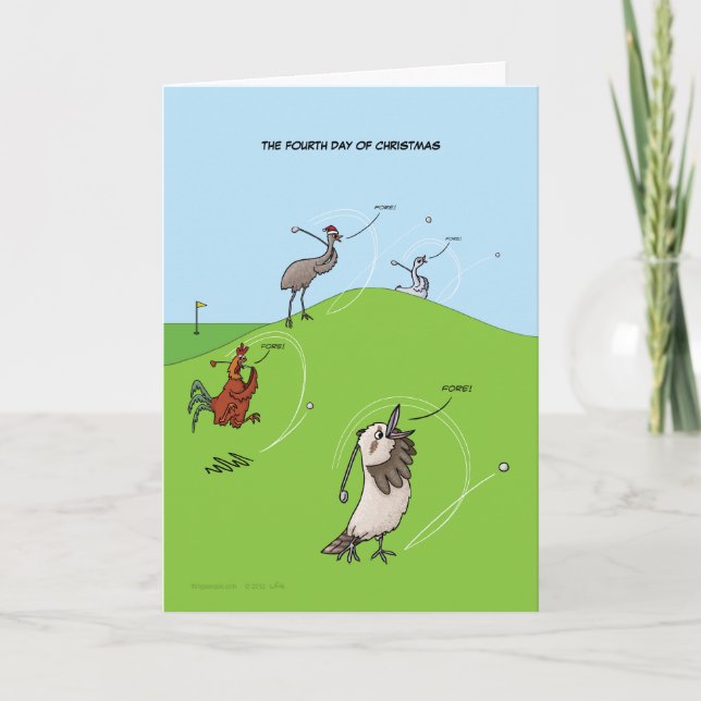 4.ª Tarjeta de Día de los Navidades (Cuatro Aves L (Anverso)