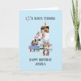 4.ª tarjeta de foto de cumpleaños