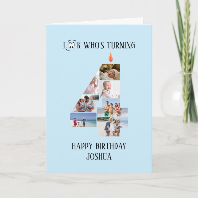 4.ª tarjeta de foto de cumpleaños (Anverso)