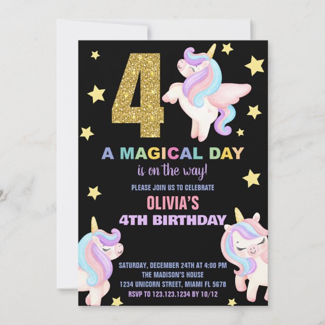 4.ª volada de invitaciones a cumpleaños de Rainbow (Anverso)