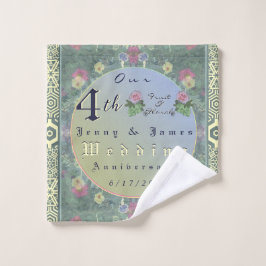 4.º Aniversario Boda Toalla Floral