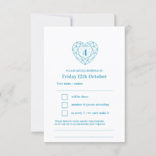 4.º aniversario respuesta de topaz azul RSVP