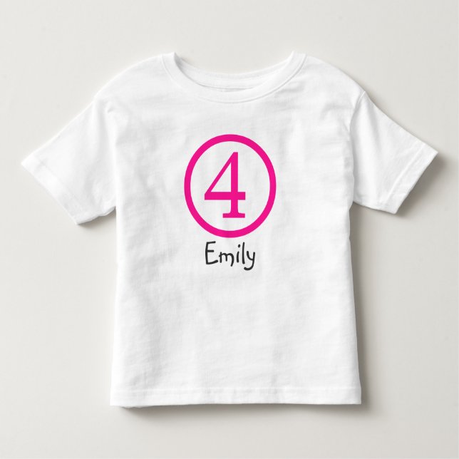 4.º Chica de camisetas de Personalizable de cumple (Anverso)