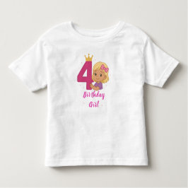 4.º Chica de cumpleaños Toddler Fine Jersey T-Shir