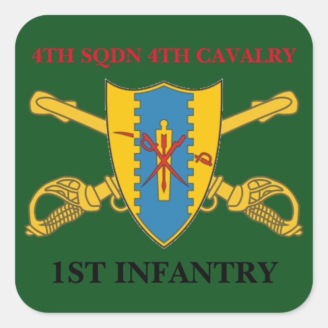 4.º CUARTO CAVALRY PRIMER PEGATINAS DE INFANTERÍA (Anverso)