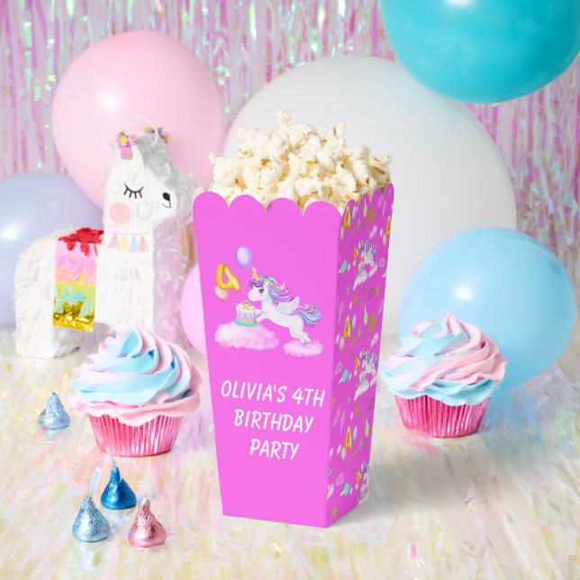 4.º cumpleaños Unicornio con caja de favores de pa (Fiesta)