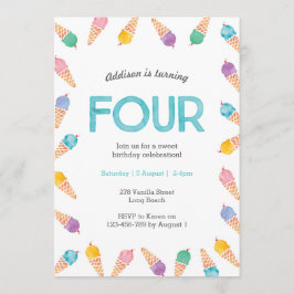 4.º Fiesta de cumpleaños | Invitación a la helada