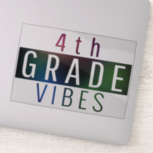 4.º grado vibes de vuelta al pegatina escolar