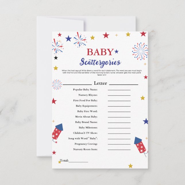 4.º july baby scattergories baby ducha (Anverso)