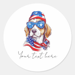 4.º Pegatina de Ronda Clásica de Perro de Julio