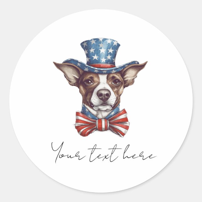 4.º Pegatina de Ronda Clásica de Perro de Julio (Anverso)