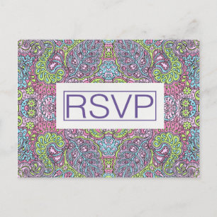 4,25" x 5,6" postal maravillosa de RSVP de la