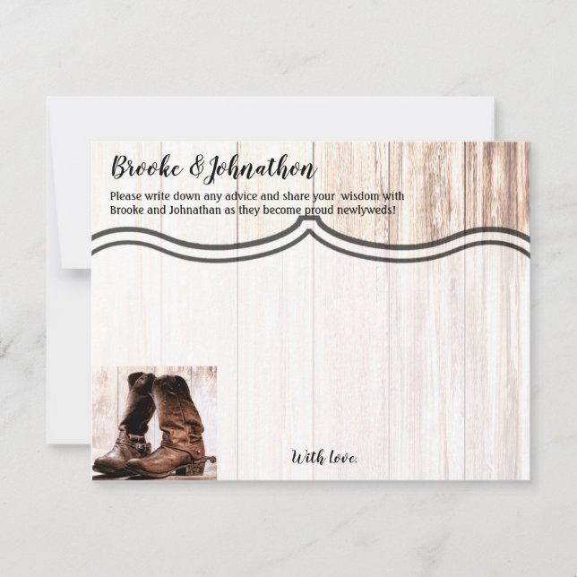 4.25x5.5 Boots con tarjeta de consejo País Rústico (Anverso)