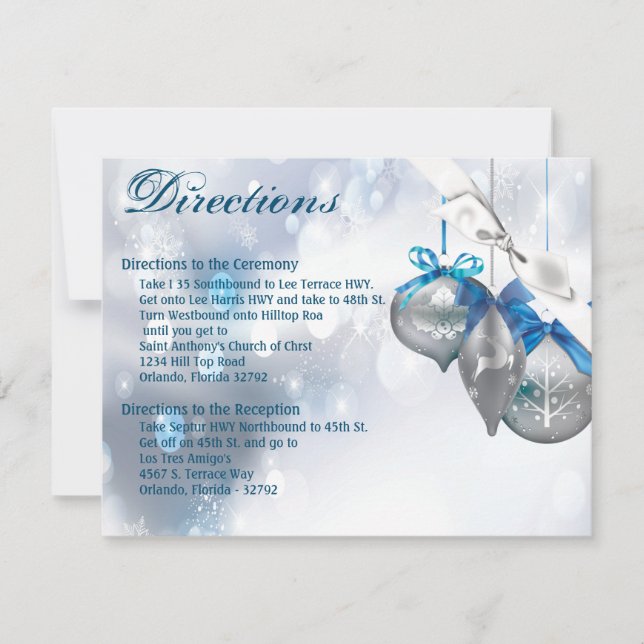 4.25x5.5 Ornamentos de tarjetas de dirección Nieve (Anverso)