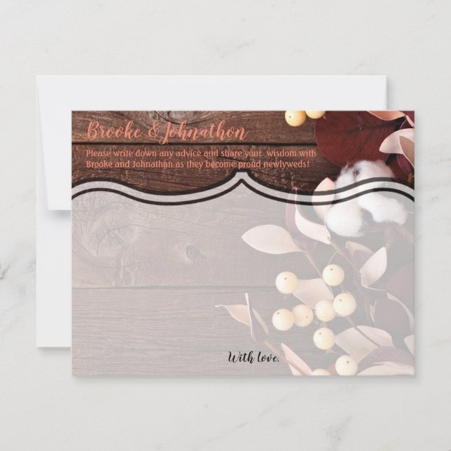 4.25x5.5 Rama de algodón con tarjeta de consejo en (Anverso)