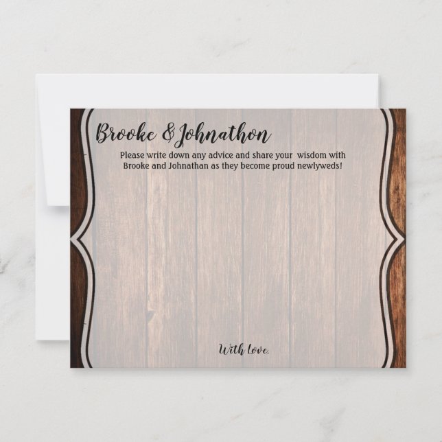 4.25x5.5 Tarjeta de consejo Barn Wood Country Rust (Anverso)
