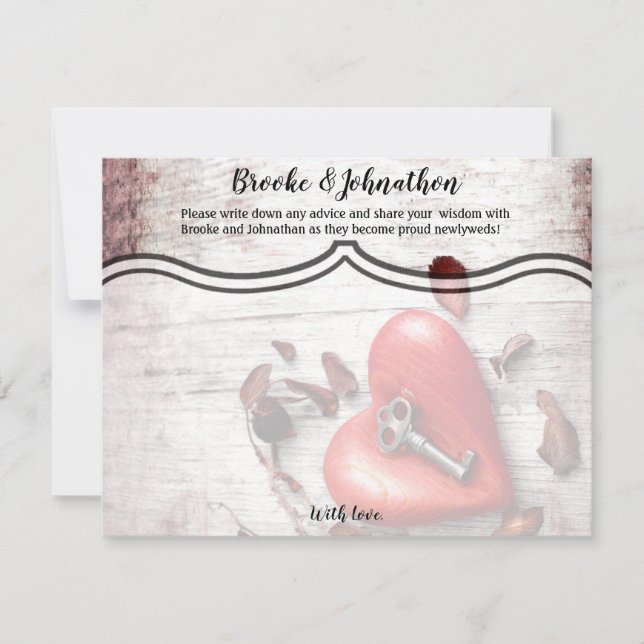 4.25x5.5 Tarjeta de consejo Clave de madera de cam (Anverso)