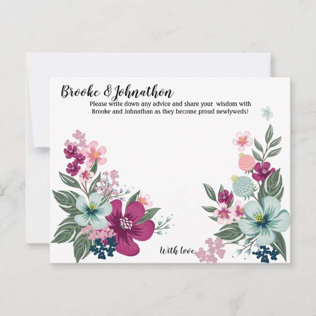 4.25x5.5 Tarjeta de consejo Flor tropical en blanc (Anverso)