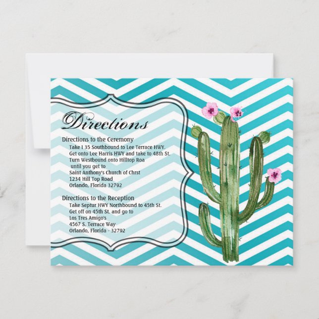 4.25x5.5 Tarjeta de dirección Boho Cacti Cactus Su (Anverso)