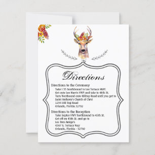 4.25x5.5 Tarjeta de dirección Boho ciervo Cabeza d