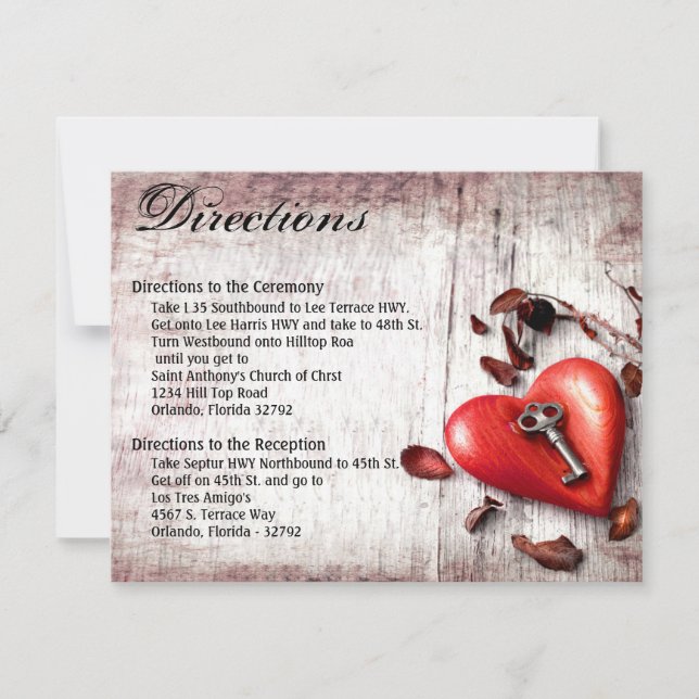 4.25x5.5 Tarjeta de dirección Clave de madera de c (Anverso)